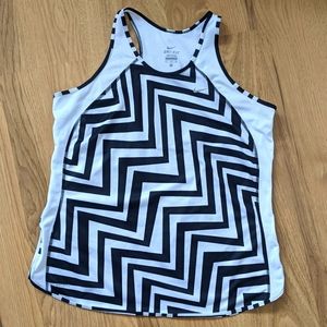 Nike Dri-Fit Racerback Running Tank Top Geometric Print Sz XL